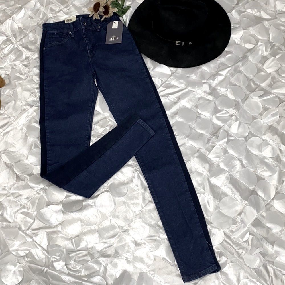 Levi's Made & Crafted High Rise Skinny 721 Jeans With Knit Leg Trim 25/32 NWT‎